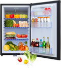 1.7 Cu.Ft Compact Refrigerator, 120V/12V Mini Fridge with Lock & Key, Reversible Door, Quiet Absorption Refrigerator for Truck, RV, Camper, Dorm & Office