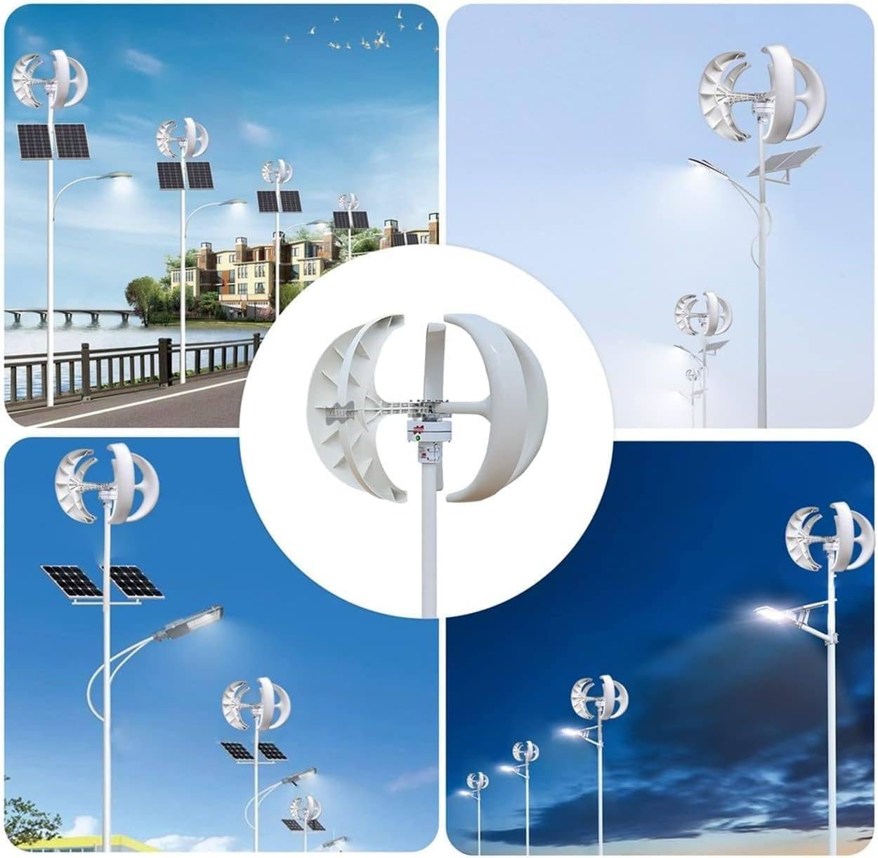 '400W 600W 800W 1000W 1200W No Noise Vertical Wind Turbine Generator Kit - 12V/24V Portable Power for Home Use, Eco-Friendly Renewable Energy Solution'