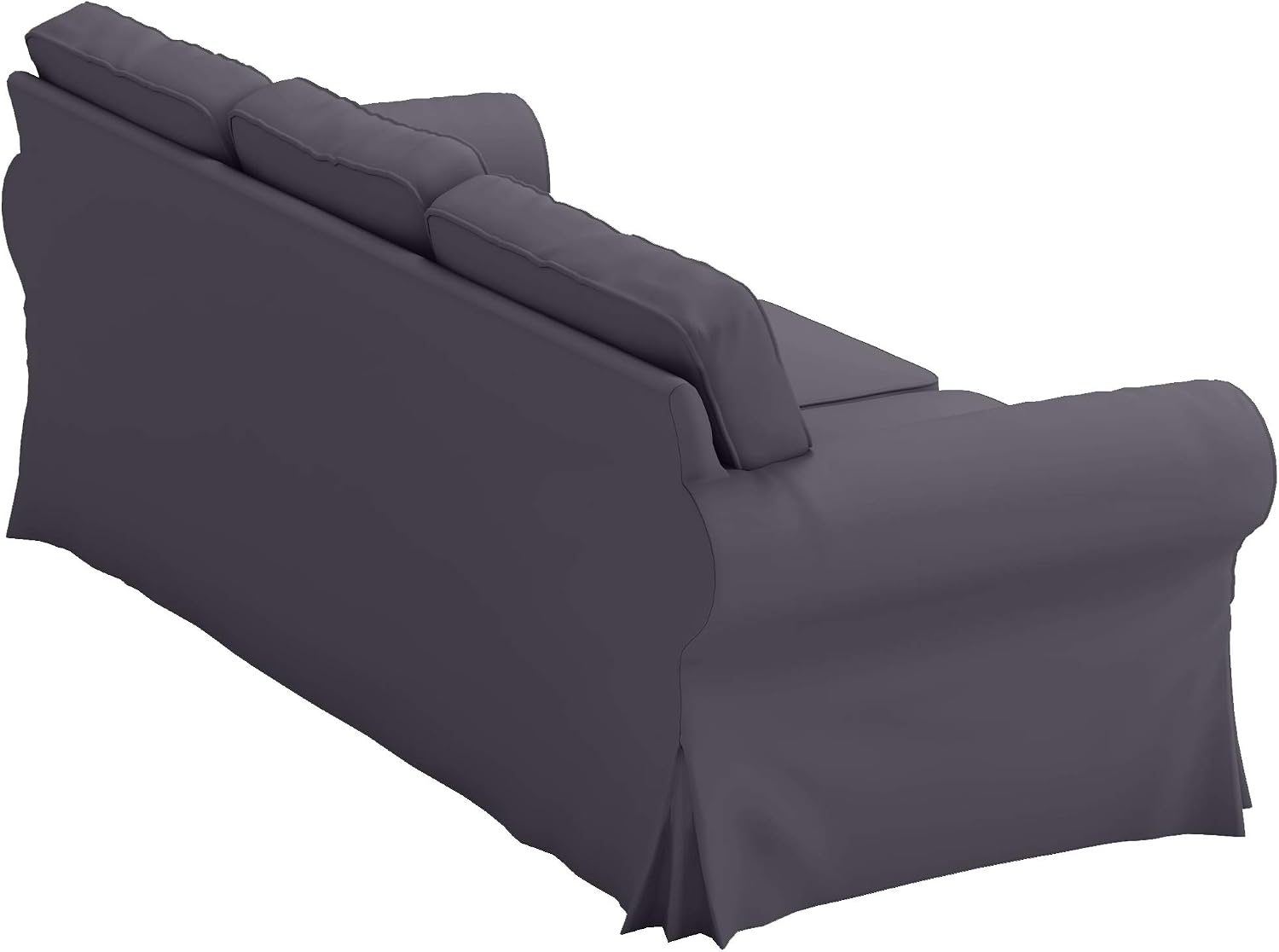 Ektorp 3 Seat Sofa Cotton Cover Replacement Slipcover Compatible with IKEA Ektorp Sofa Cover (Deep Gray)
