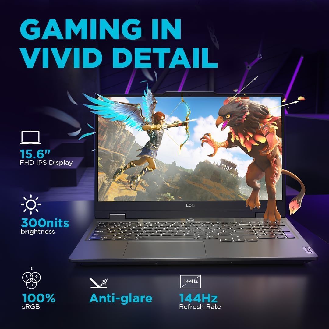 Lenovo-LOQ Gaming-Laptop RTX 5060- Intel i7-137650HX - 15.6' FHD 144Hz Display MUX Switch -G-SYNC -Backlit Keyboard -2025 Portatil Gamer PC - Windows 11 (32GB DDR5 RAM |2TB PCIe SSD)