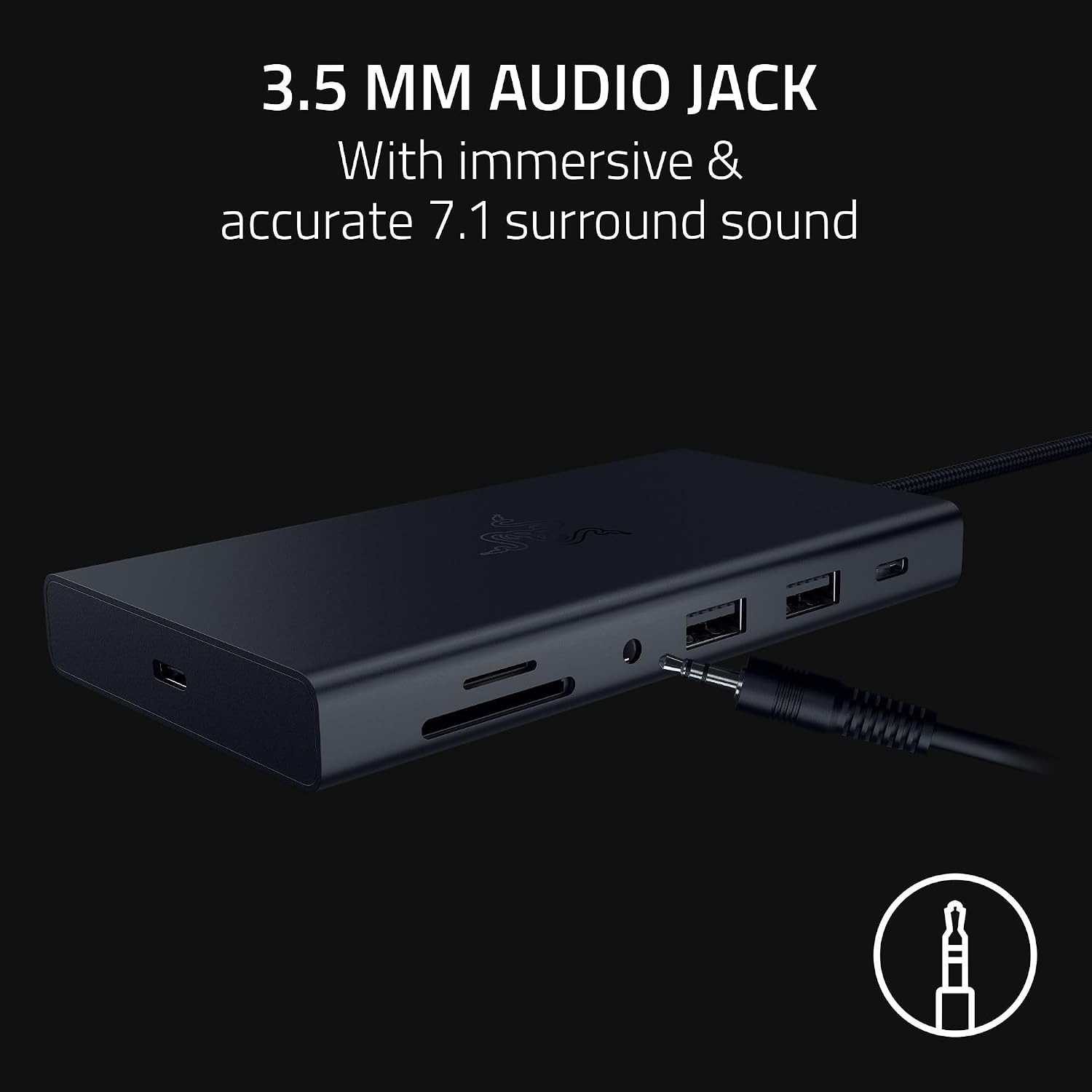 Razer USB C Dock: 11-in-1 Portable USB-C Travel Hub, 4K 60Hz HDMI, Ethernet, Card Reader, USB-C & USB-A, 3.5mm Audio,85W PD Charging for Laptop & Tablet, Durable All-Metal Build, PC & Mac - Black
