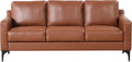Serta Triton 78' Sofa, Transitional Modern, Dreamcoil Comfort, Metal Legs, Vegan Leather, Brown