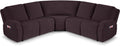 VANSOFY Extra Large Reclining Sectional Couch Covers, Washable 5-Piece Sofa Covers for L Shape Sectional Sofa Corner Seater, Thick, Soft Sofa Slipcovers (5 Seat Recliner Cover, Chocolate)