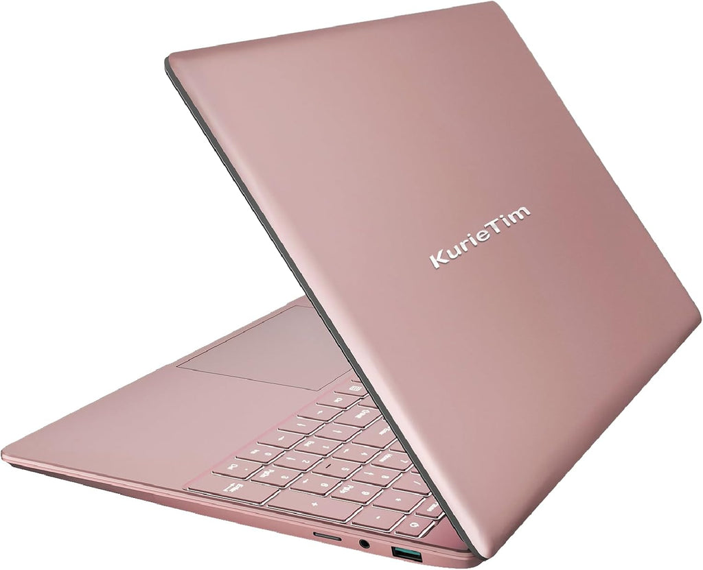 15.6 Inch Laptop, N95 Processor (4C4T, 1.7-3.4GHz), 8GB RAM, 512GB PCIe SSD, Backlit Keyboard, Fingerprint Unlock, FHD IPS Display, 8000mAh Battery, Win11Pro Computer – for Work & Study (Rose Gold)