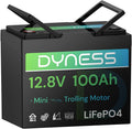 Dyness 12V 100Ah LiFePO4 Battery Mini TM, BCI Group 24, 12V 100Ah Lithium Battery with Low-Temp Protection Built-in 100A BMS, 12.8V Deep Cycles Battery, Perfect for Trolling Motor, RVs, Boat, Marine
