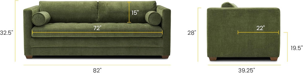 Poly & BARK Napa 82' Pull-Out Sofa Bed – Upholstered Sleeper Sofa with Storage Console and Hidden Mattress – Stylish Sofa Bed for Guest Rooms, Apartments, Living Rooms and More