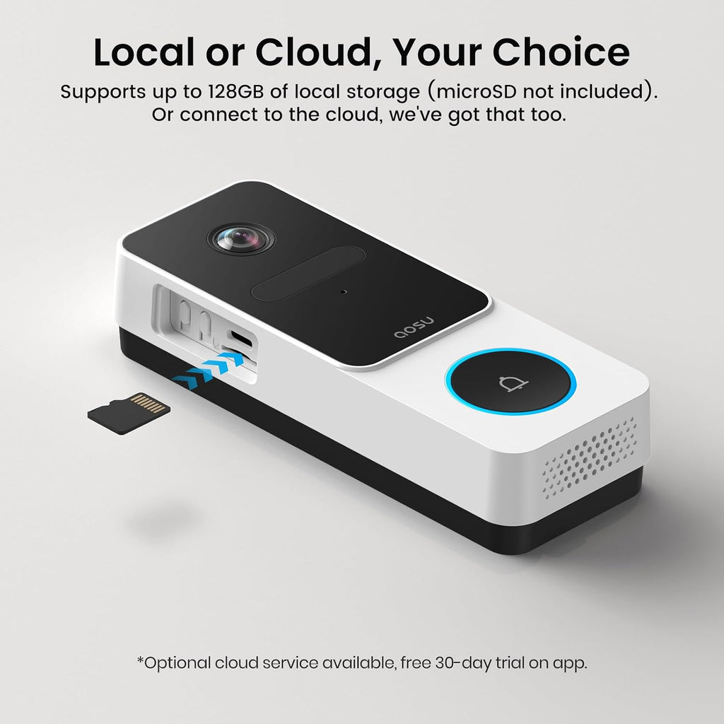 aosu Whole-Home Security Bundle – 6-Cam Wireless Outdoor Kit + Smart Video Doorbell + 2K Indoor Baby/Pet Monitor, No Subscription, Local Storage, Compatible with Alexa & Google Assistant