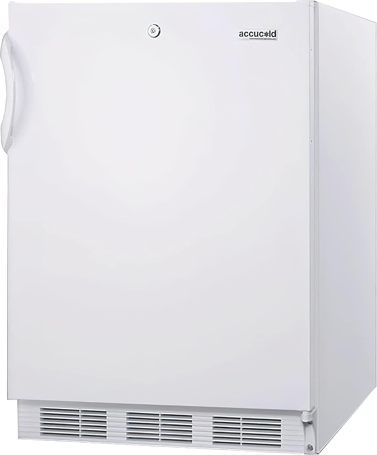 Accucold CT66LWADA General Purpose Medical 24' Wide Refrigerator-Freezer, ADA Compliant, Factory Installed Lock, 5.1 cu.ft Capacity, Adjustable Thermostat, Cycle Defrost, Interior Light