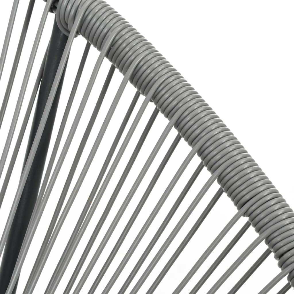 vidaXL Rocking Chair Grey Polyethylene Rattan, Powder-Coated Steel