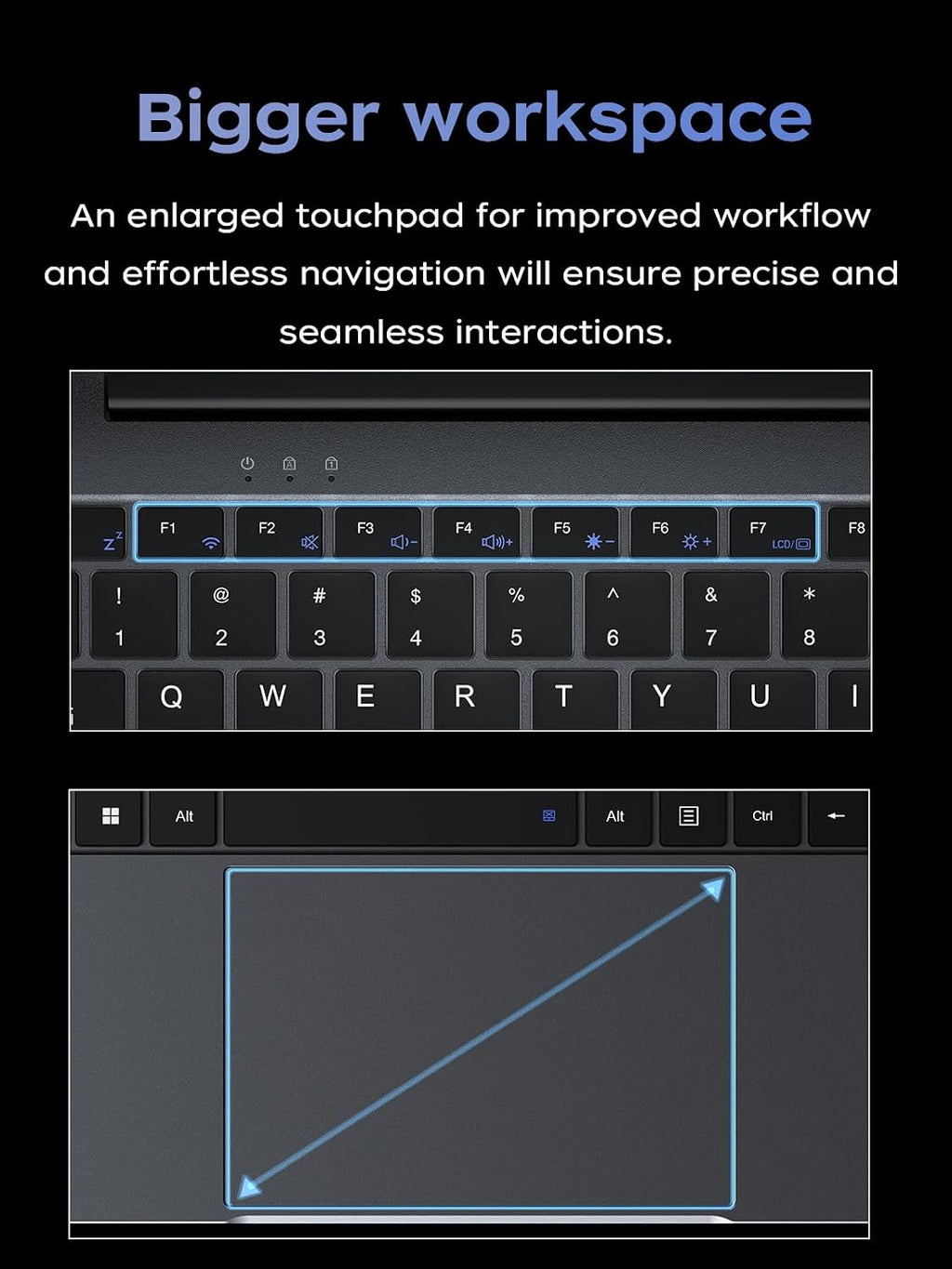 KAIGERR 2025 Laptop, Laptop Computer with Quad-Core Processor(Up to 3.6GHz), 16GB DDR4 512GB SSD, 15.6' IPS 1080P, Metal Shell, USB3.2