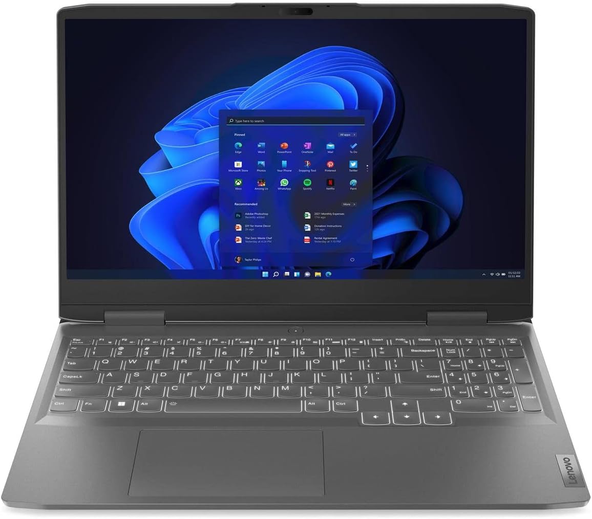 Lenovo LOQ Gaming Laptop, 15.6' FHD 144Hz Display, 8-core Intel Core i5-12450HX Processor, GeForce RTX 4050, 8GB DDR5, 512GB SSD, Wi-Fi 6, Ethernet, USB-C, HDMI, Backlit Keyboard, Windows 11 Home