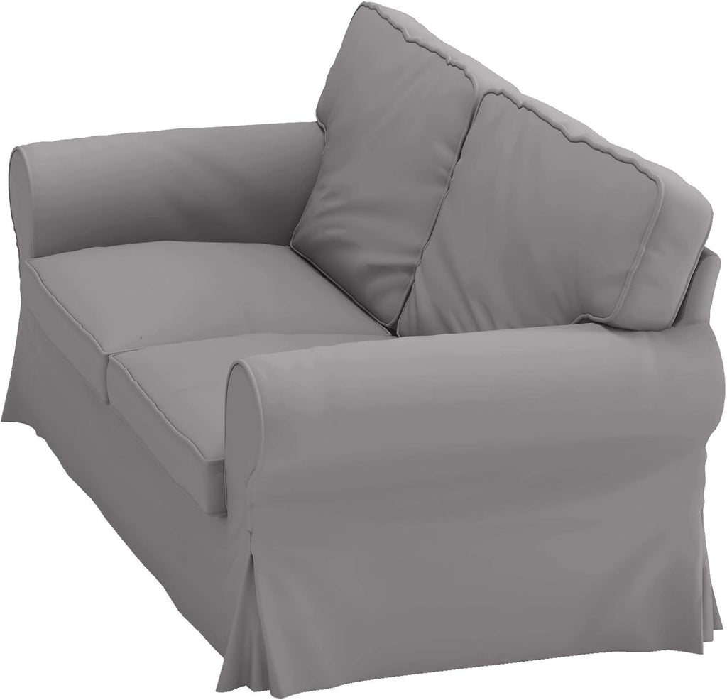 Cotton Ektorp Loveseat Cover Replacement is Made Compatible for IKEA Ektorp Loveseat Sofa Slipcover (Light Gray Loveseat)