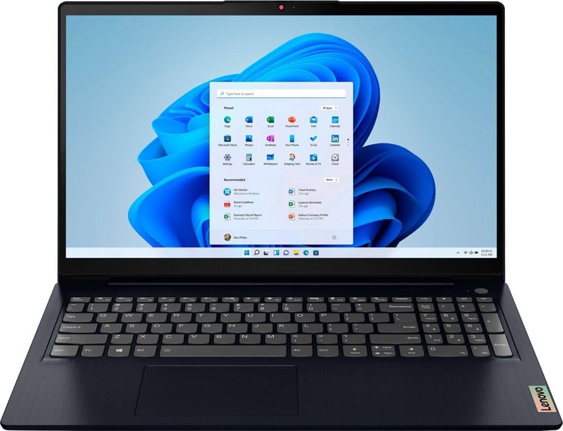 Lenovo Ideapad 3i 15.6' FHD Touch Laptop, Intel Core i5-1155G7, 8GB DDR4 RAM, 512GB SSD, Webcam, Wi-Fi 5, Bluetooth, Windows 11, Abyss Blue, W/GaLiMu