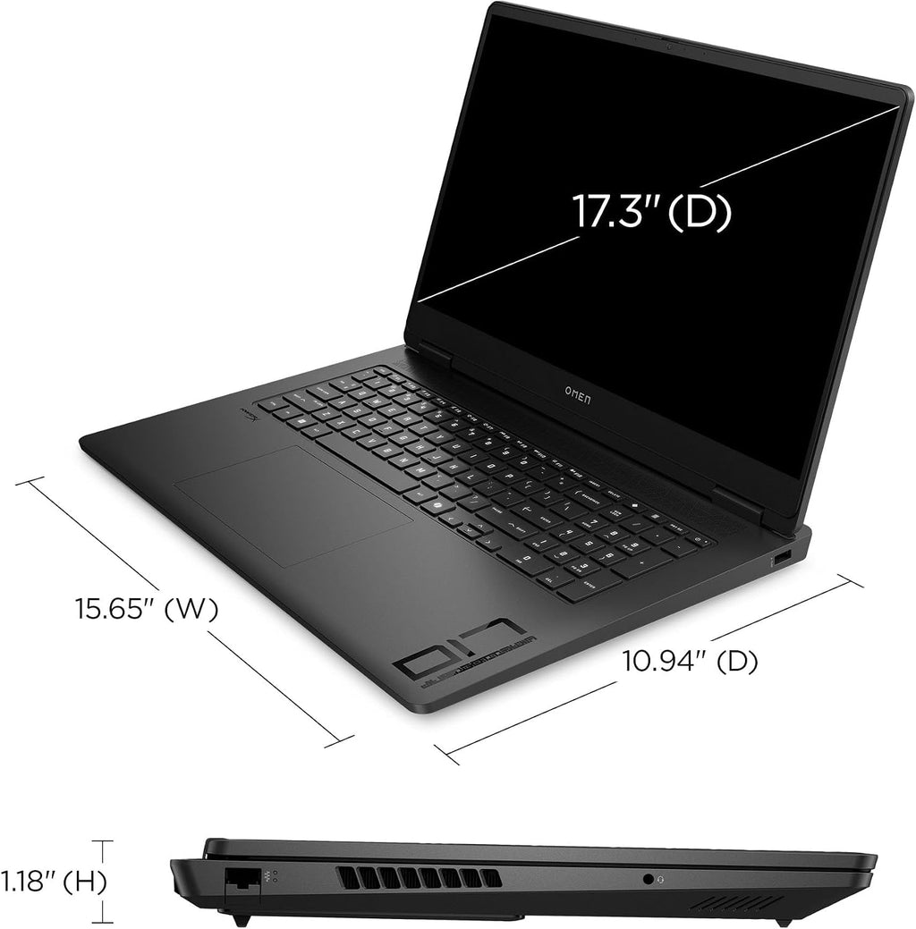HP 2025 Gaming Laptop | Omen 17-BD100 | AMD 10-Core Ryzen AI 9 365 | NVIDIA GeForce RTX 5060 | 64GB DDR5 | 8TB SSD | 17.3' 1920x1080 144Hz | Win11 Pro - Wi-Fi 6E - BT 5.3 - RGB Backlit KB - Black