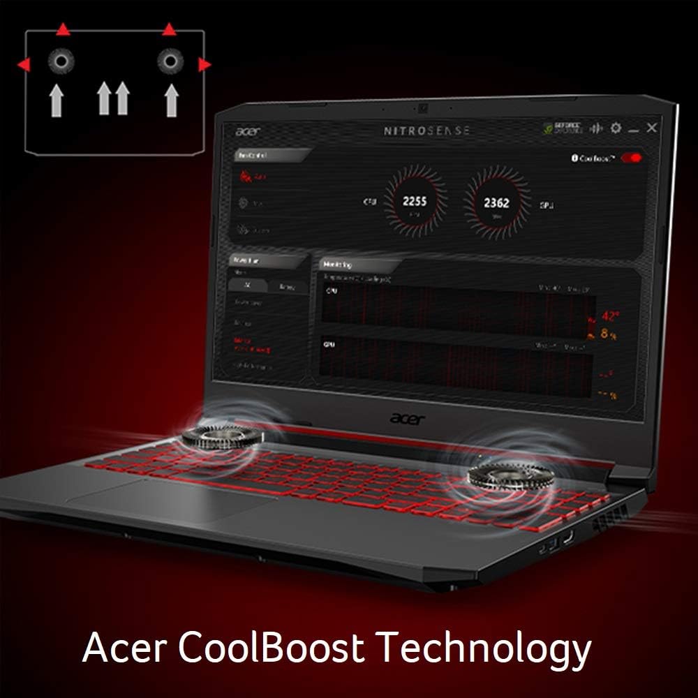 acer Nitro 5 AN515-45-R83Z Gaming Laptop, AMD Ryzen 5 5600H Hexa-Core Processor | NVIDIA GeForce GTX 1650 | 15.6' FHD 144Hz IPS Display | 8GB DDR4 | 256GB NVMe SSD | WiFi 6 | Backlit Keyboard