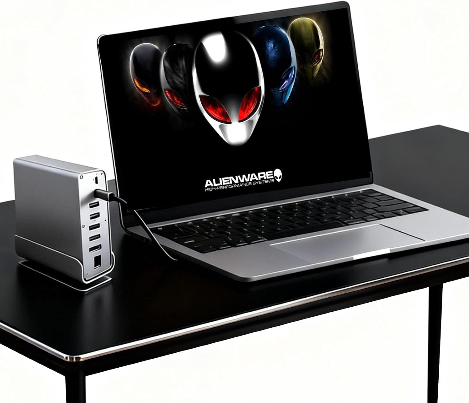 Docking Station for Dell Alienware m17 m16 m15 x17 x16 x15 x14 Area-51m 16 Aurora Gaming Laptop,15-in-1 USB C with 360 ° Rotating Base, 2*4K HDMI and 1*DP, 10Gbps USB Port Transfer, RJ45, Audio, SD/TF