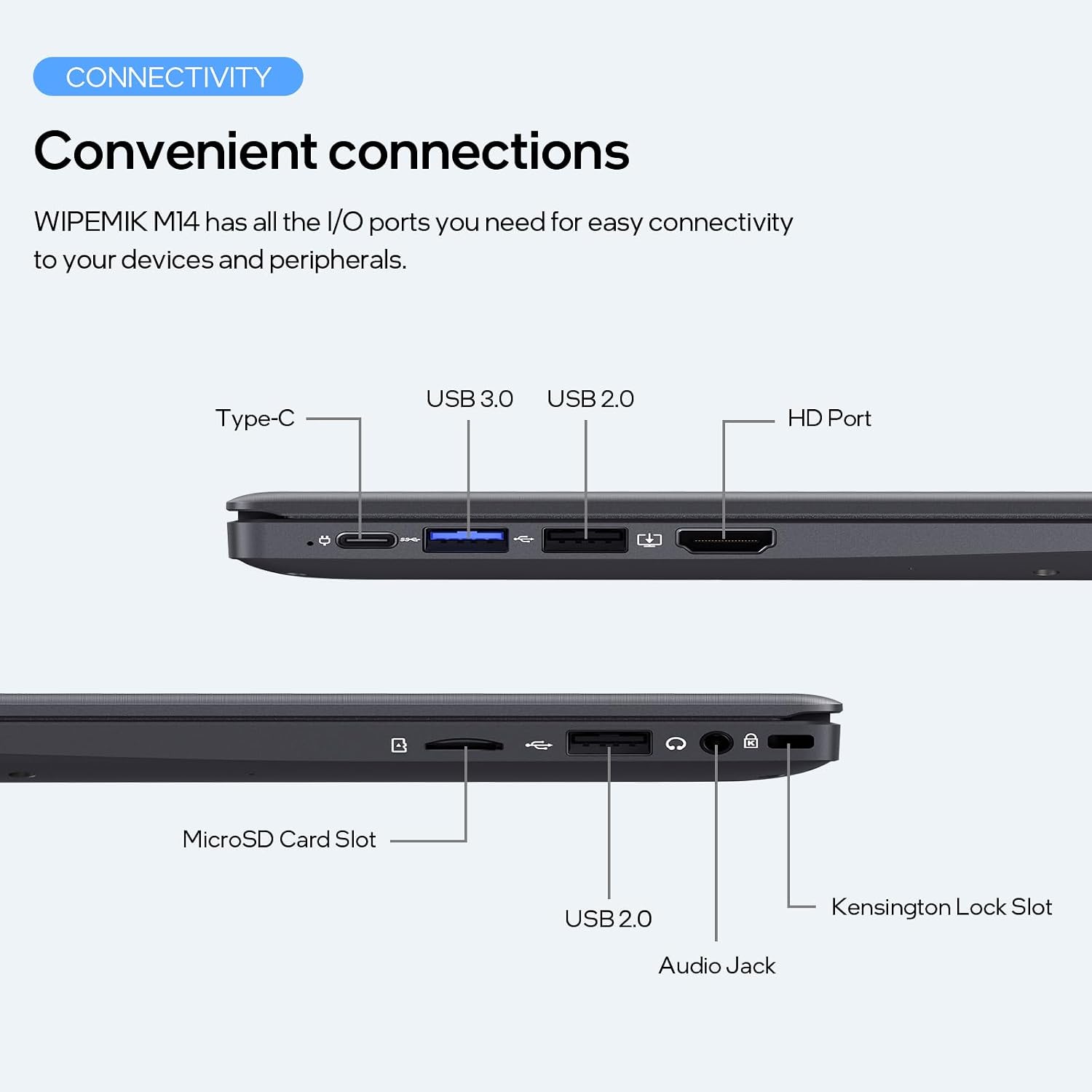 14 Inch Laptop Computer, 8GB RAM Laptop 128GB SSD, Quad-Core N5095 Processor, Win 11 Pro Laptop with HD Display, 2.4G/5G WiFi, Webcam, BT