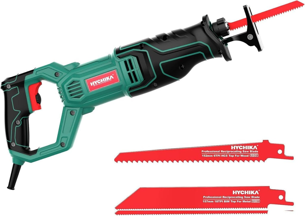 HYCHIKA Heat Gun,Orbital Sander 3.8Amp 450W,6.2A Mini Circular Saw,Reciprocating Saw,180W Rotary Tool,Paint Sprayer,50W LED Work Light,7-Tool Power Tool Combo Kit