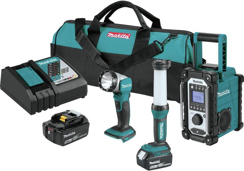 Makita XT338T 118V LXT Lithium-Ion Cordless Emergency Preparedness 3-Pc. Combo Kit (5.0Ah)