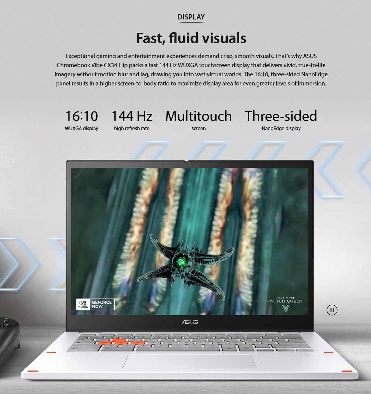 ASUS Chromebook Flip Touchscreen Laptop - 2-in-1 14' WUXGA Touch 144Hz, Intel Core i5-1235U, 8GB RAM| 512GB SSD, Backlit Keyboard, Stylus Pen, Gaming Chromebook Tablet