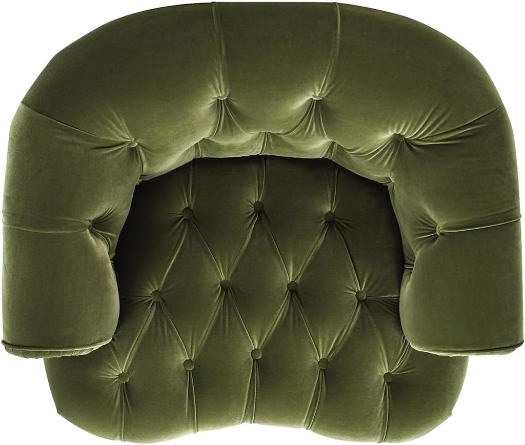 Jennifer Taylor Home La Rosa Victorian Tufted Upholstered Accent Chair Olive Green Performance Velvet