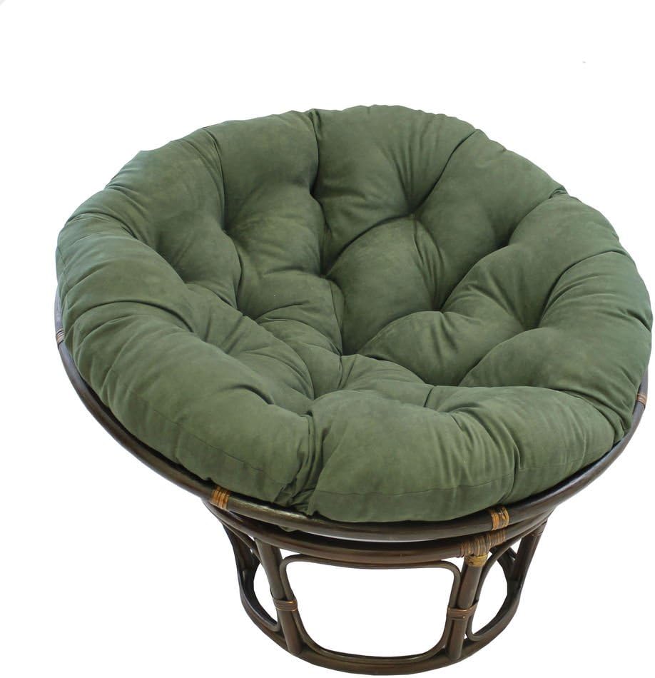 International Caravan Furniture Piece Rattan 42-Inch Papasan Chair with Micro Suede Cushion