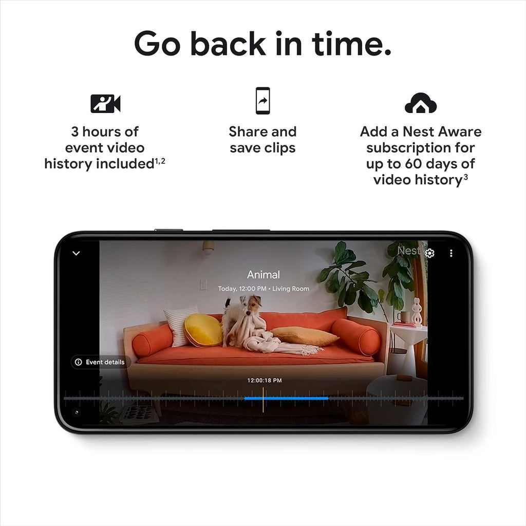 Google Indoor Nest Security Cam 1080p (Wired) - 2nd Generation - Non-Retail Packaging - Fog