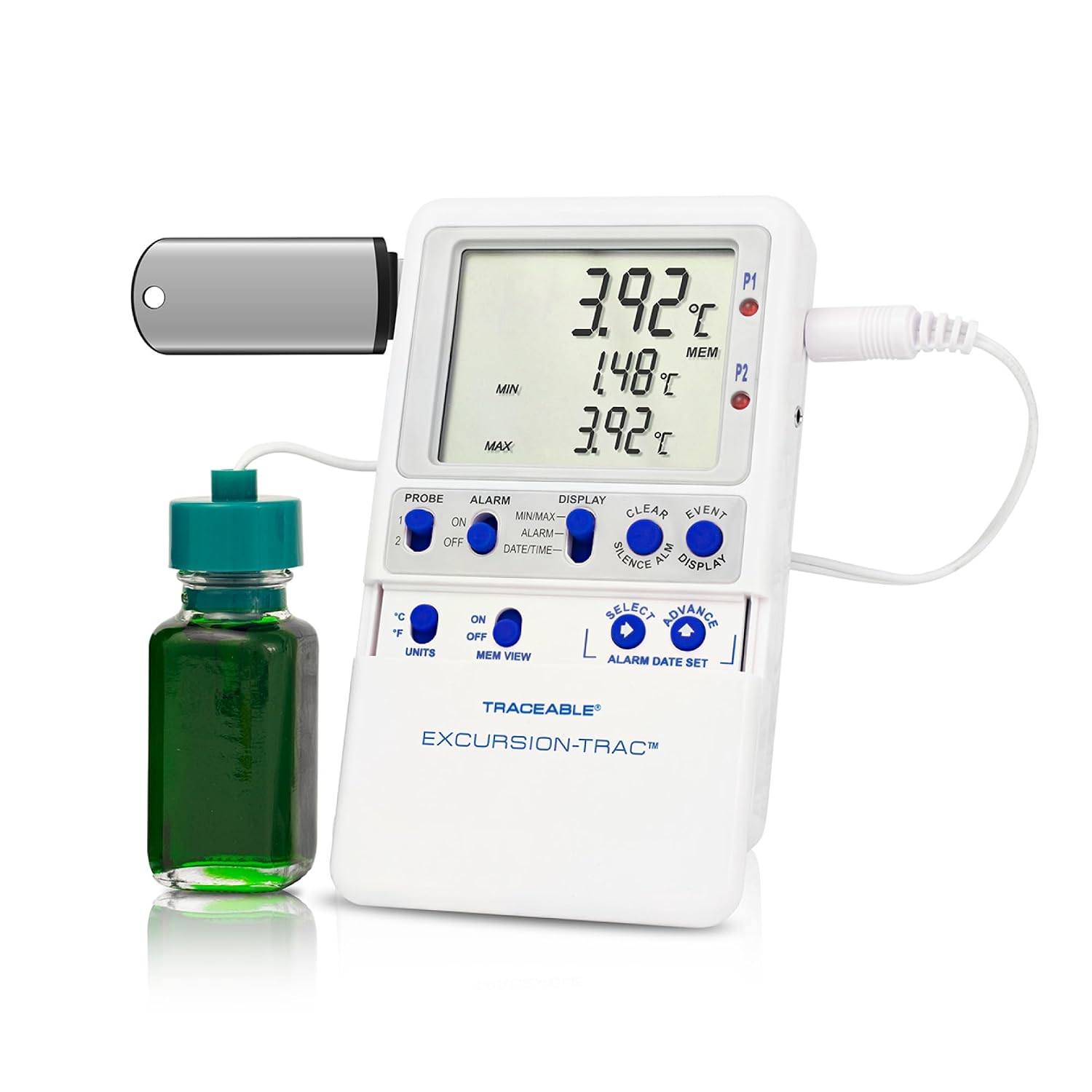 Traceable Data Logging Thermometer: 1 Glass Bottle Probe