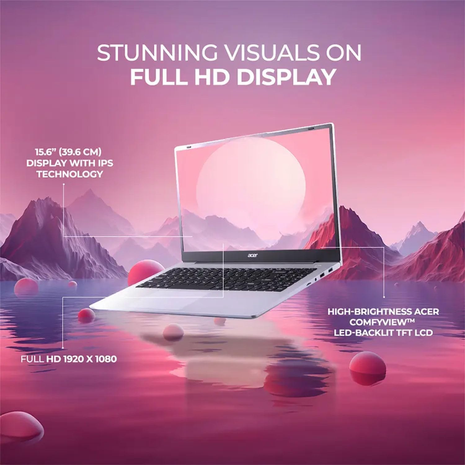 Acer Aspire 3 Premium Business Laptop Computer with Backlit Keyboard - AMD Ryzen 7 7730U CPU - 16GB RAM - 1TB SSD - 15.6' FHD Display - Windows 11 Pro with Office 365 for The Web - w/o Mouse