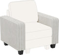 Belffin Plush Corduroy Modular Sectional Sofa Armrest Part Module for Sectional Sleeper Sofa with Pull Out Bed (Set of 2) Beige Couch