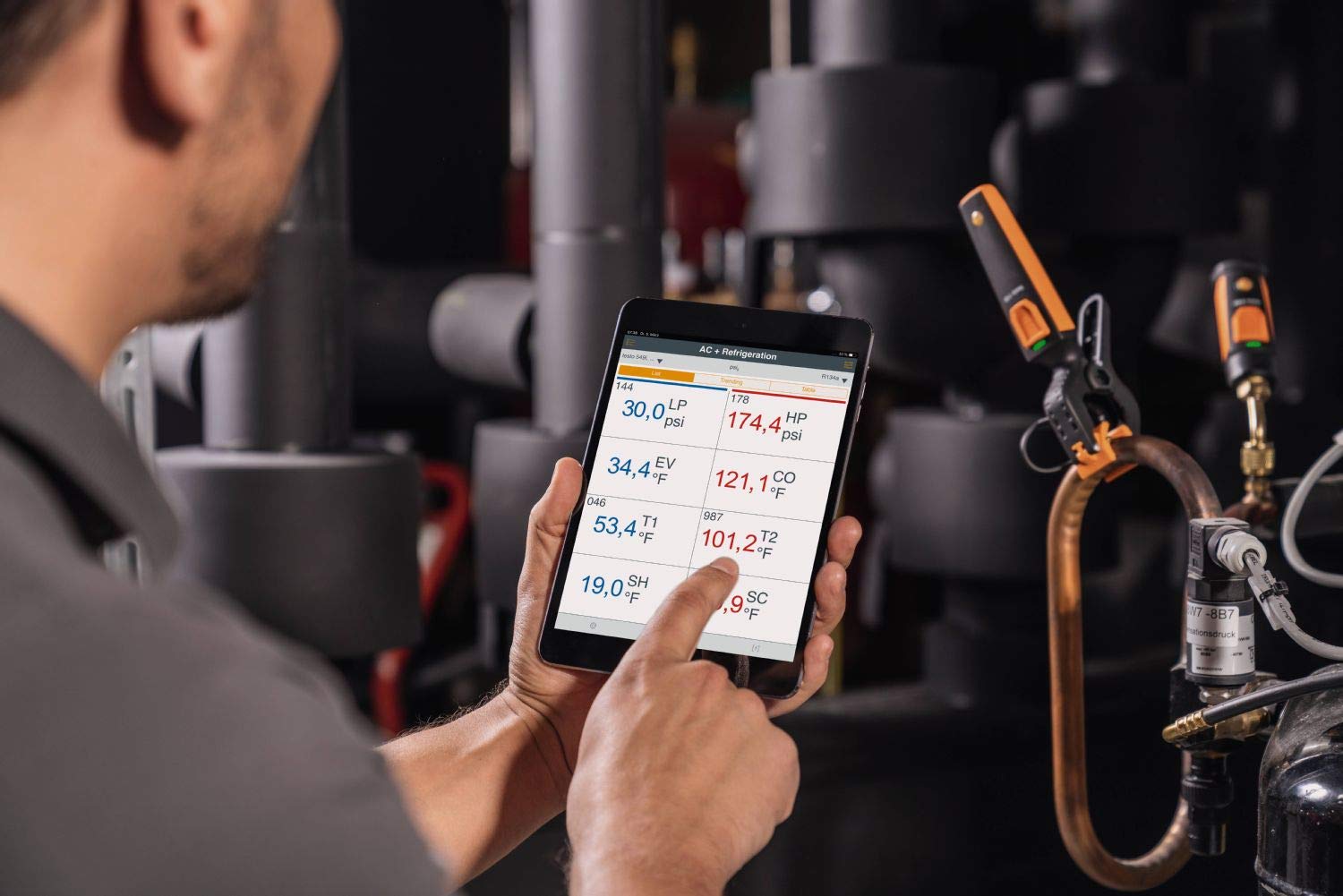 testo Smart Probe Kit - HVAC/R Gauge Set for Air Conditioning, Refrigeration and Heating System - AC Gauge Set with 2X 115i Clamp Meter and 2X 549i High Pressure Gauge – with Bluetooth