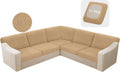 HDCAXKJ Waterproof Sectional Couch Cushion Covers 11 Pieces Stretch Jacquard L Shaped Corner Sofa Slipcover Back Cover Soft Sofa Seat Cushion Covers for Dogs Pet (5 Seater and 6 Backrest, Apricot)