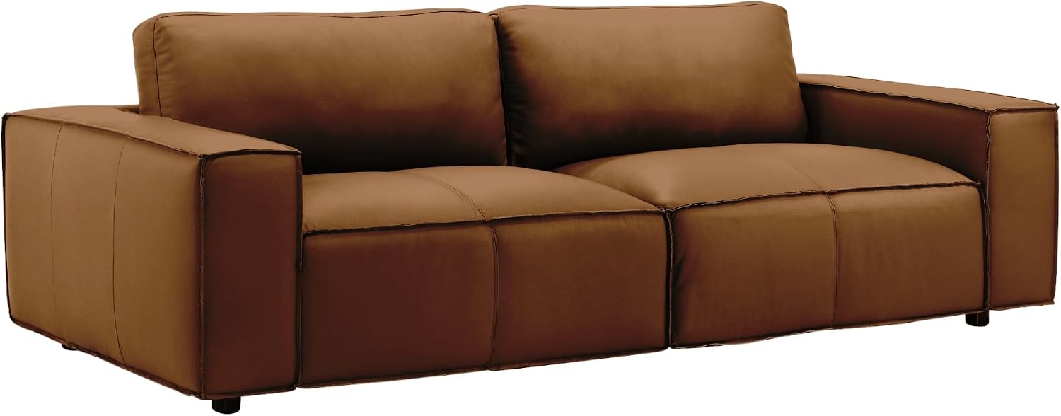 Clayton 2-Piece Leather Living Room Set in Anthracite Gray or Ochre