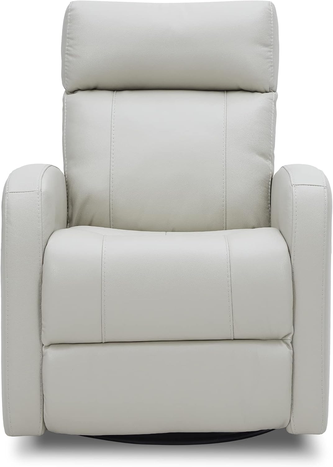 CHITA Genuine Leather Power Swivel Glider Recliner Chair for Adults, FSC Certified Electric Nursery Rocker Recliner Chair for Living Room, Light Grey