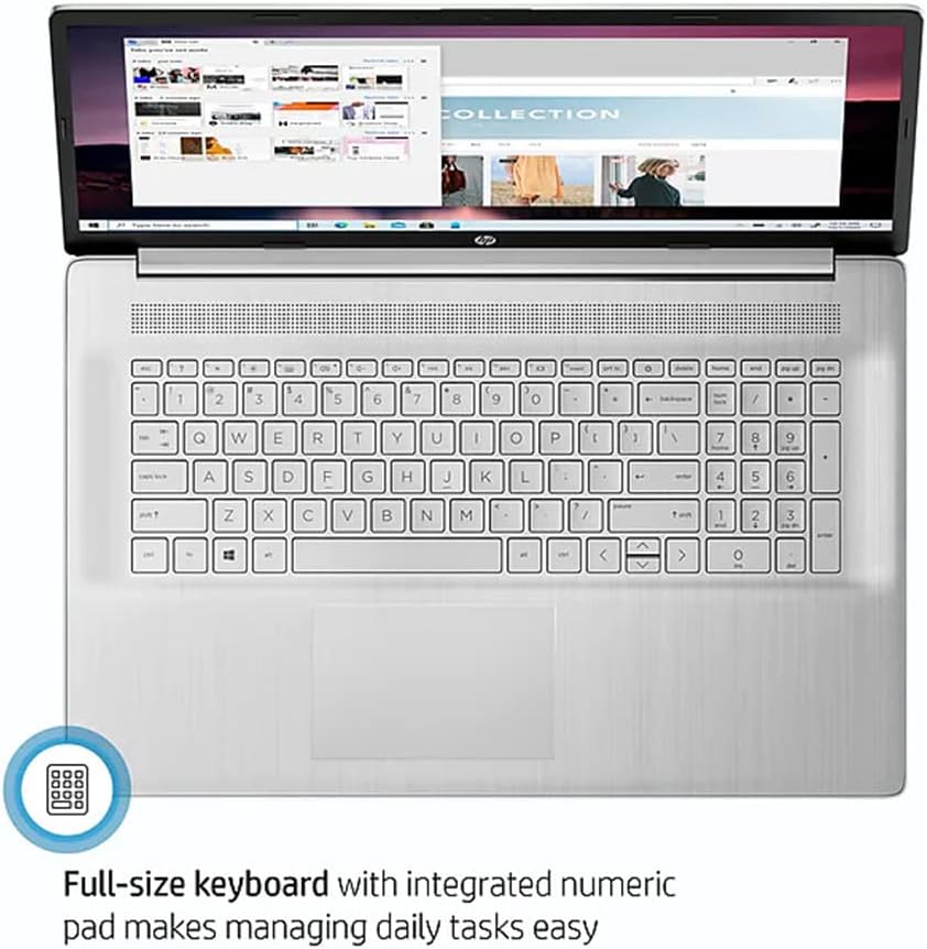HP Laptops 17 inch Windows 11 | AMD Ryzen 5 5500U 6Core | FHD 1920x1080 IPS Display Narrow Bezel | Numeric Keyboard | Wireless-AC | Webcam | USB Type-C | HDMI Cable (32GB RAM | 1TB PCIe SSD)