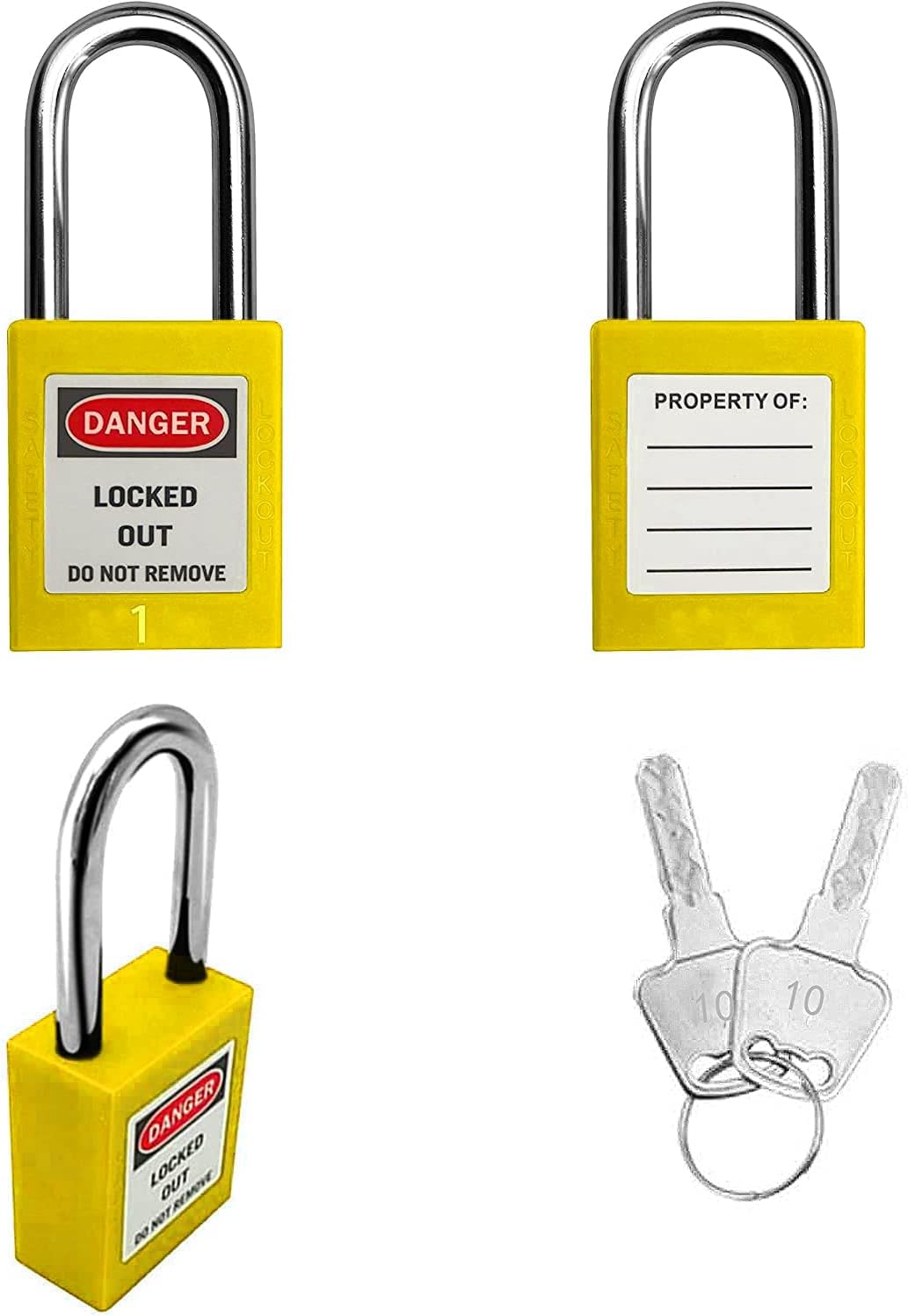 SAFBY 50 Keyed Different Lockout Tagout Locks with 50 Lock Out Tag Out Tags - Loto Safe Padlocks for Lock Out Tag Out Stations and Devices
