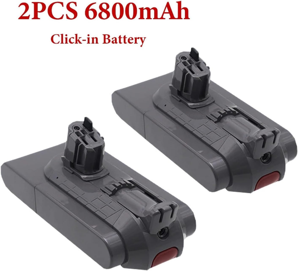25.2V 6800mAh Click-in Battery，V11 V15 Vacuum Cleaner SV22 SV28 SV29 Absolute SV15 SV16 SV17 V11 Fluffy Animal(2pcs 6800mAh)