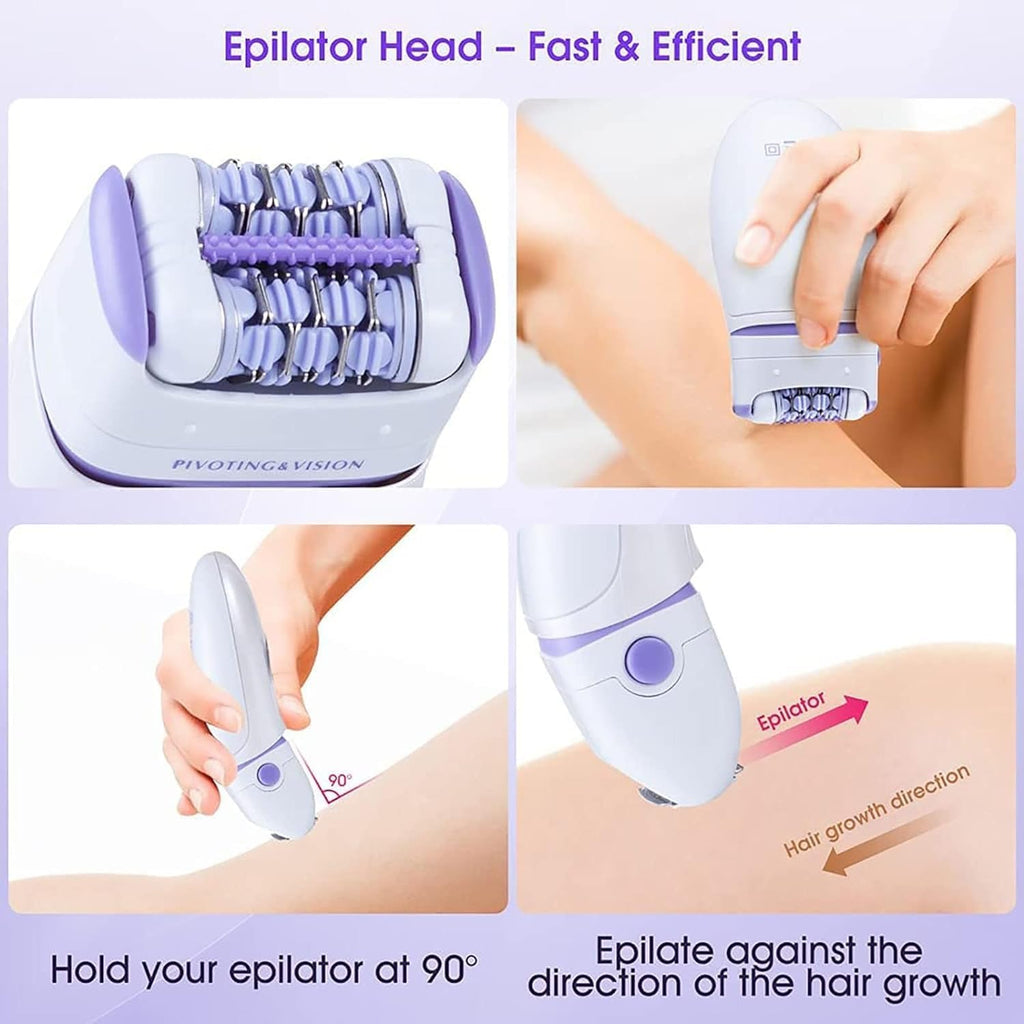 Epilator Razor Trimmer - Hair Trimming System Epilation, Wet Dry Electric Shaver for Legs, Epilator Hair Removal for Women, Portable Facial Shave Hair Shaver, Electric Razor Shaving Tool