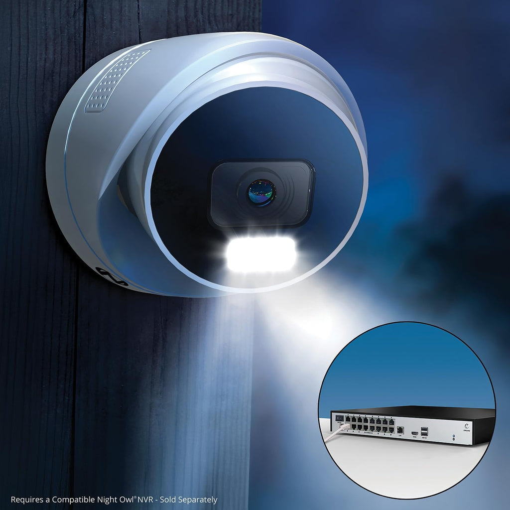 Night Owl Add On Wired IP 12MP Deterrence Camera with 2-Way Audio - White (2 - Pack)