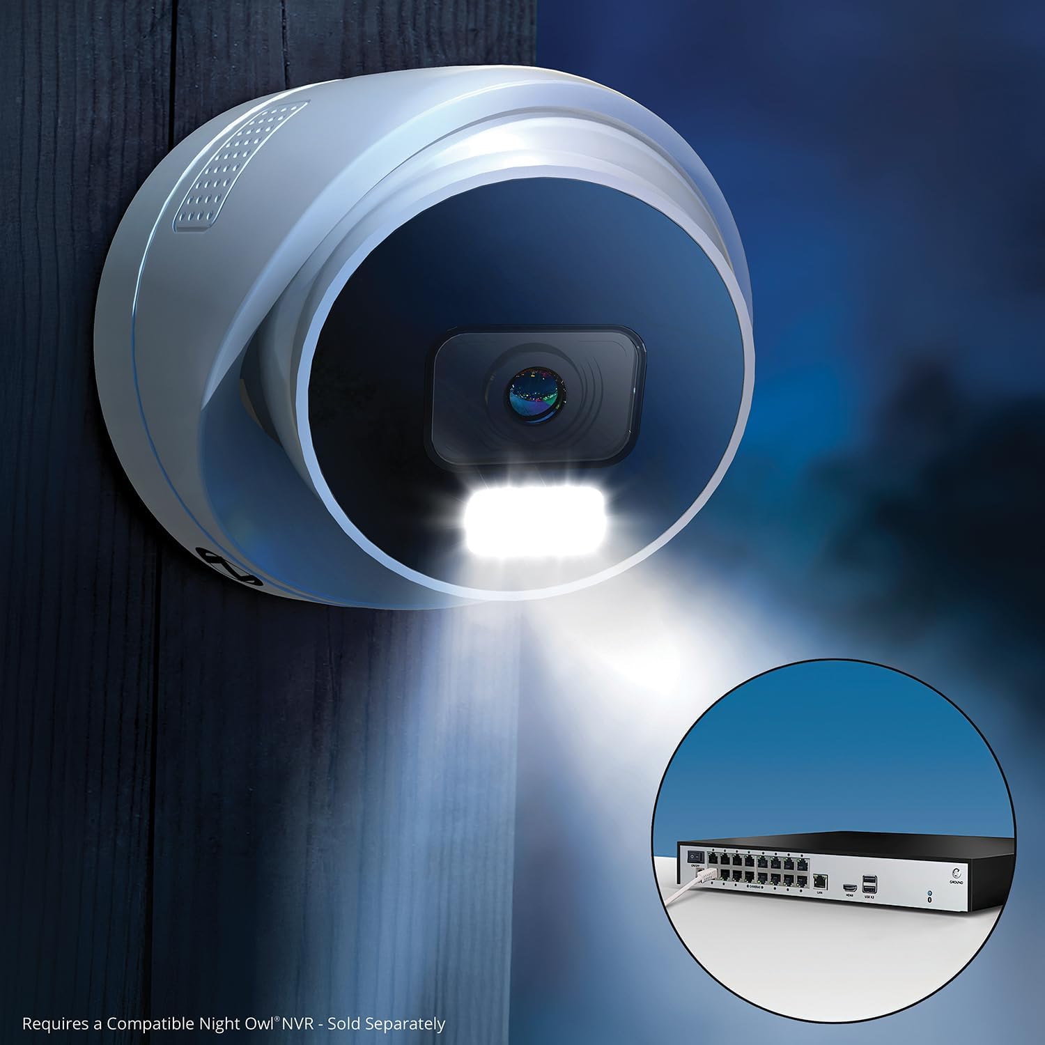 Night Owl Add On Wired IP 12MP Deterrence Camera with 2-Way Audio - White (2 - Pack)