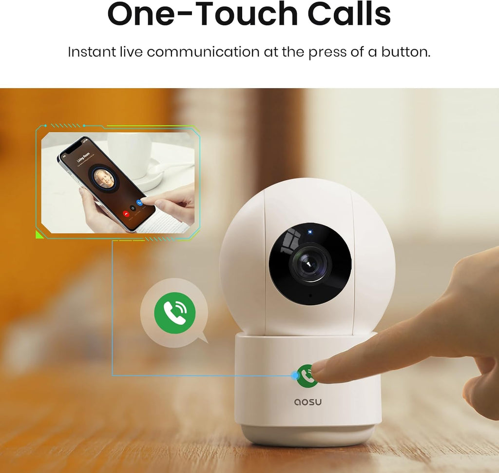 AOSU Home Security System DIY Kit, SolarCam D1 Classic 4 Kit + Doorbell Camera Wireless + 2K Indoor Camera
