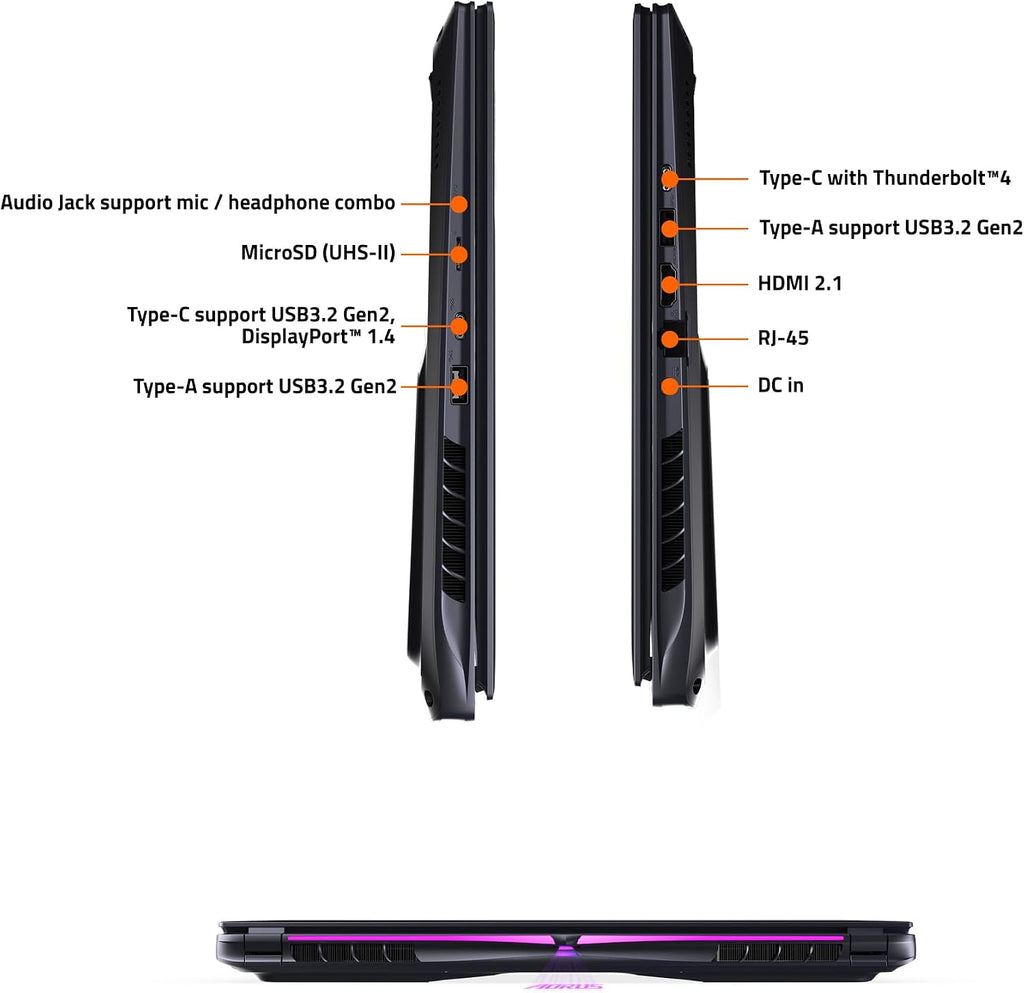 GIGABYTE - AORUS 16X (2024) Gaming Laptop - 165Hz 2560x1600 WQXGA - NVIDIA GeForce RTX 4070 - Intel i7-14650HX - 1TB SSD with 32GB DDR5 RAM - Windows 11 Home AD (AORUS 16X ASG-53USC64SH)
