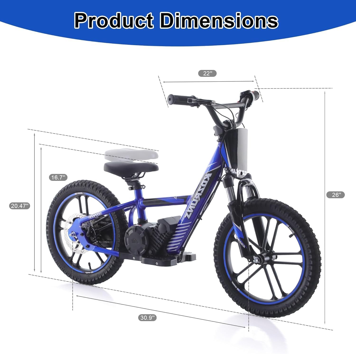 High Performance Electric Dirt Bike for Kids, 500W Motor, 3-Speed up to 15.5MPH, 24V 5AH Removable Lithium-Ion Battery, 13.6 Miles Max Range, Manual Rear Disc Brakes, Electric Motorcycle for Ages 5-10