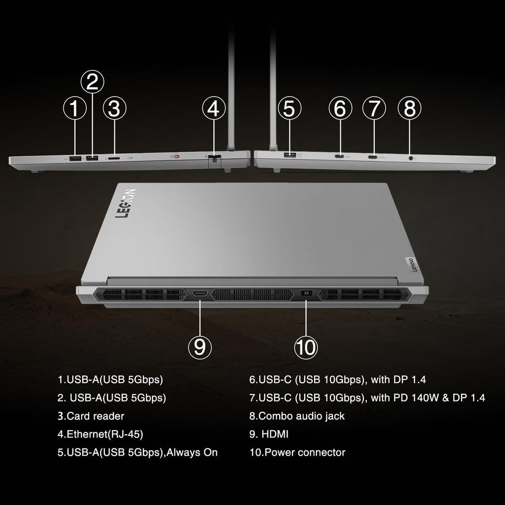 Lenovo Legion 16' WQXGA i9 RTX 4060 Gaming Laptop, 16' WQXGA 165Hz, Intel i9-14900HX, NVIDIA GeForce RTX 4060, 64GB DDR5 RAM, 2TB SSD, W11H, Bundle with PCO Notebook Folding Radiator, Laptop Cooler
