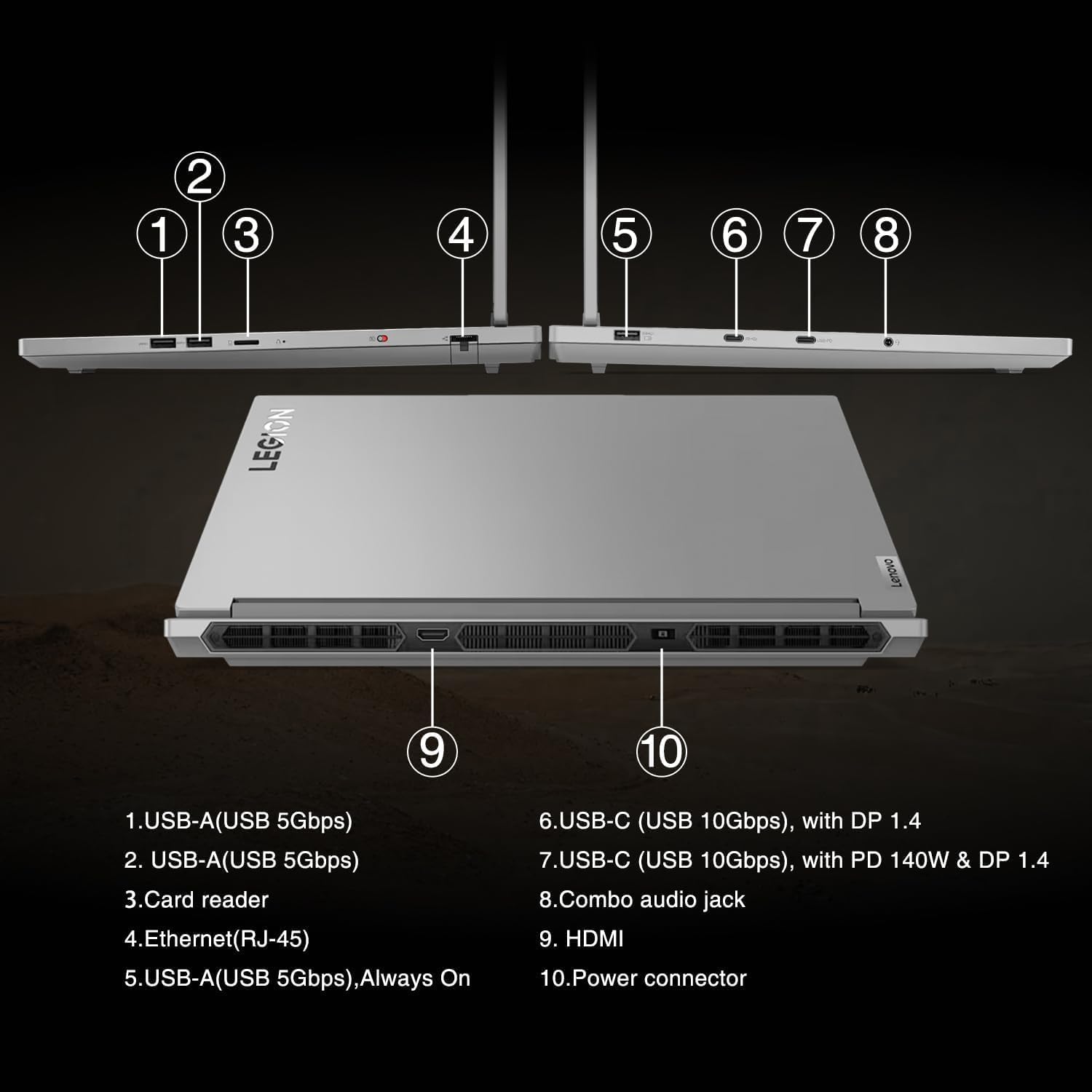 Lenovo Legion 16' WQXGA i9 RTX 4060 Gaming Laptop, 16' WQXGA 165Hz, Intel i9-14900HX, NVIDIA GeForce RTX 4060, 64GB DDR5 RAM, 1TB SSD, W11H, Bundle with PCO Notebook Folding Radiator, Laptop Cooler