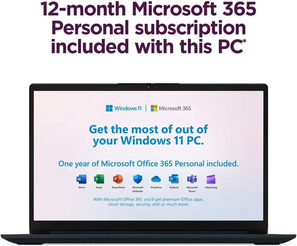Lenovo New IdeaPad 15.6 inch Laptop Computer • Back to School Limited Edition with Microsoft 365 • 12GB RAM • 512GB SSD • Intel Dual-Core CPU • Wi-Fi 6 • Windows 11 Home • WOWPC Recovery USB (Renewed)