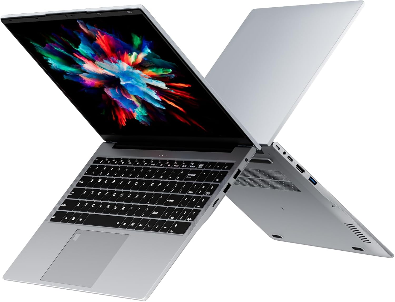 15.6' 32GB RAM+1TB Laptop Computer, Win11 2C4T AMD Radeon 3050E 1.7-3.4GHz Notebook Computer, Fingerprint Reader, 6000mAh Battery PC, WiFi 2.4/5GHz, Bluetooth 4.2, Silver
