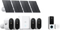 AOSU SolarCam Pro System 4-Kit + 2K New Doorbell Camera (9:16 Aspect Ratio) - No Monthly Fee