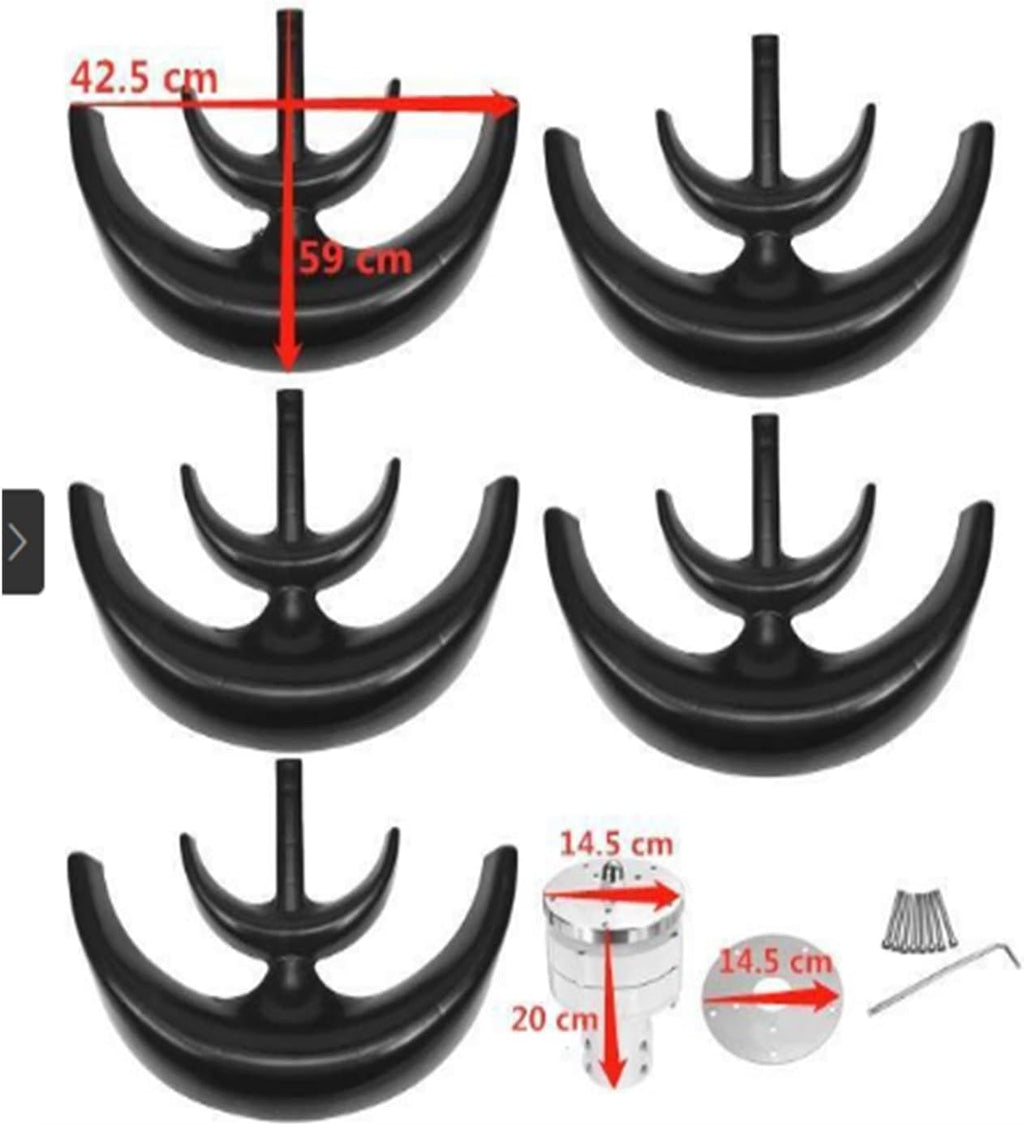 Wind Generator, 1000W Wind s Kit 5 Blades Power Generator for Boat Charging Black Lantern Type Industrial Energy Equipment Wind Generator,for Home Boat Marine(400w)