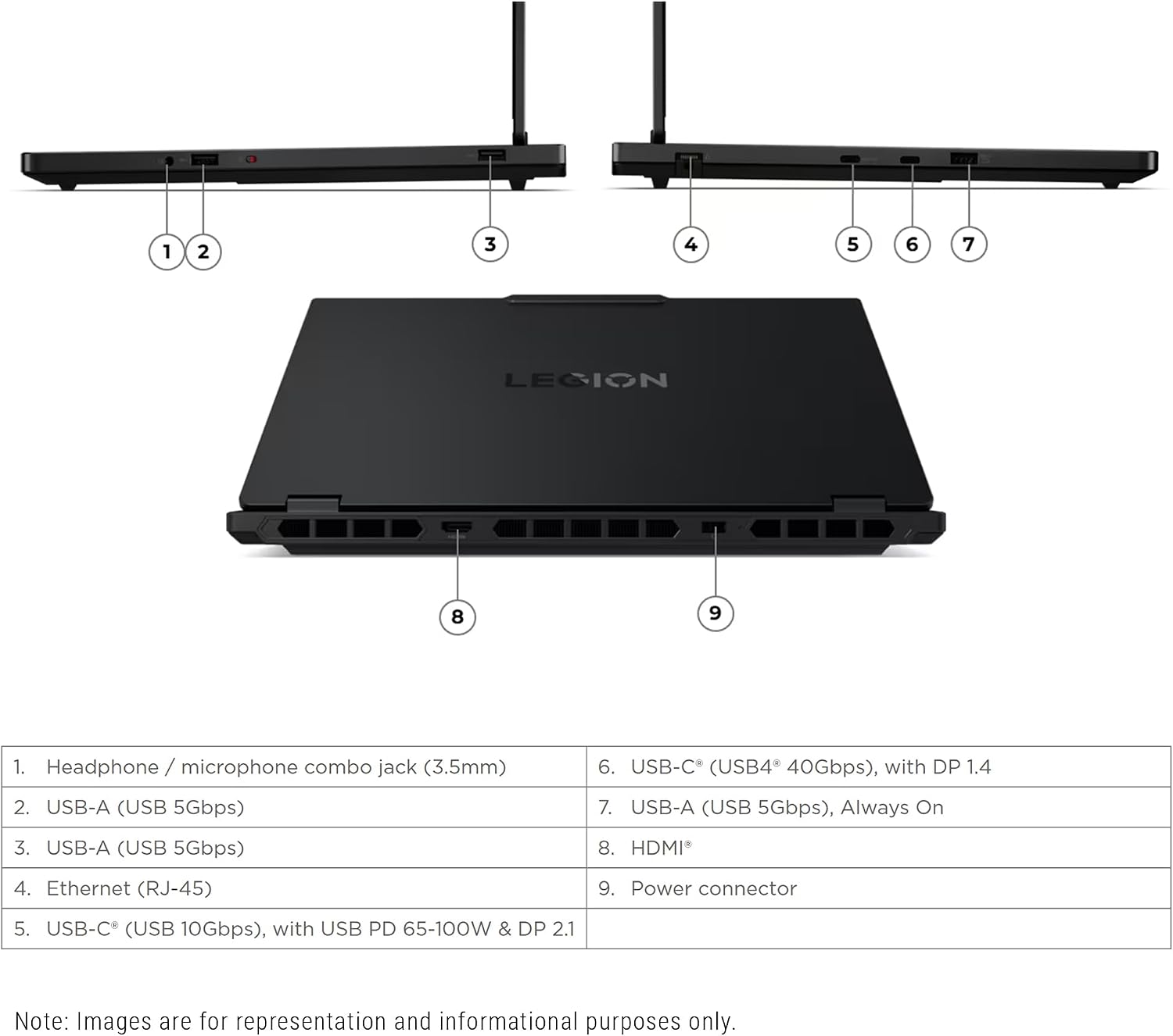 Lenovo Legion 5 Gen 10 Gaming Laptop, AMD Ryzen 7-260, 16 GB DDR5 RAM, 512 GB PCIe SSD, 15.1' WQXGA (2560x1600) Display, Nvidia G-Force RTX 5060, 24-Zone RGB Backlit Keyboard, W11 Home, Eclipse Black